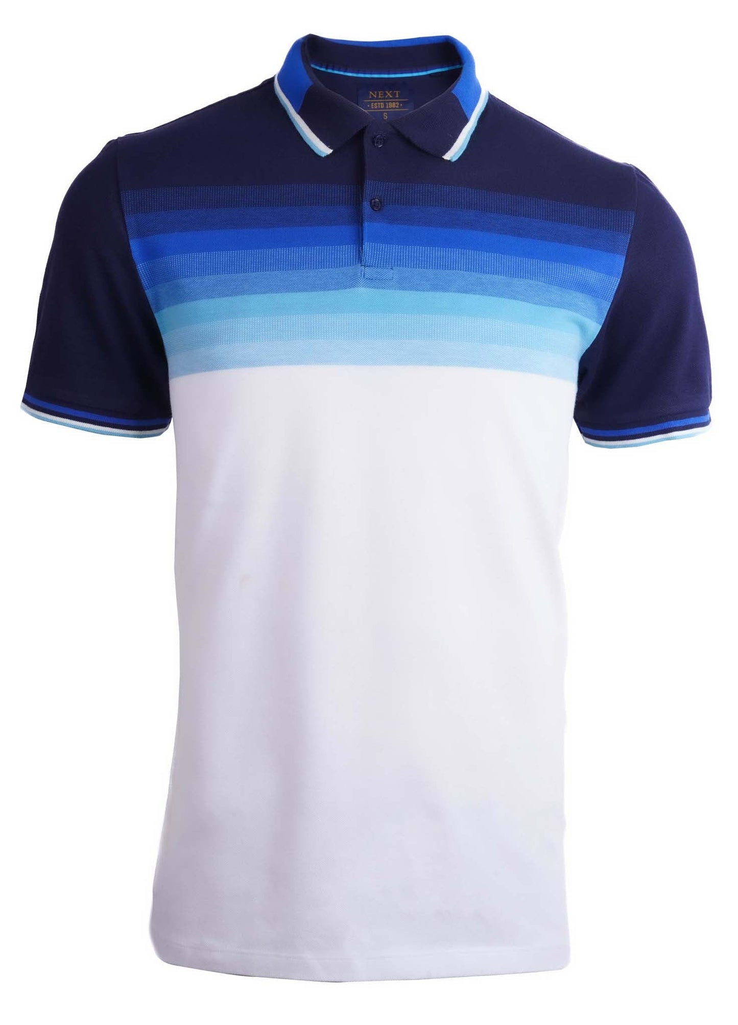 NEXT. Soft Touch Polo Shirt | BLUE CHEST STRIPS