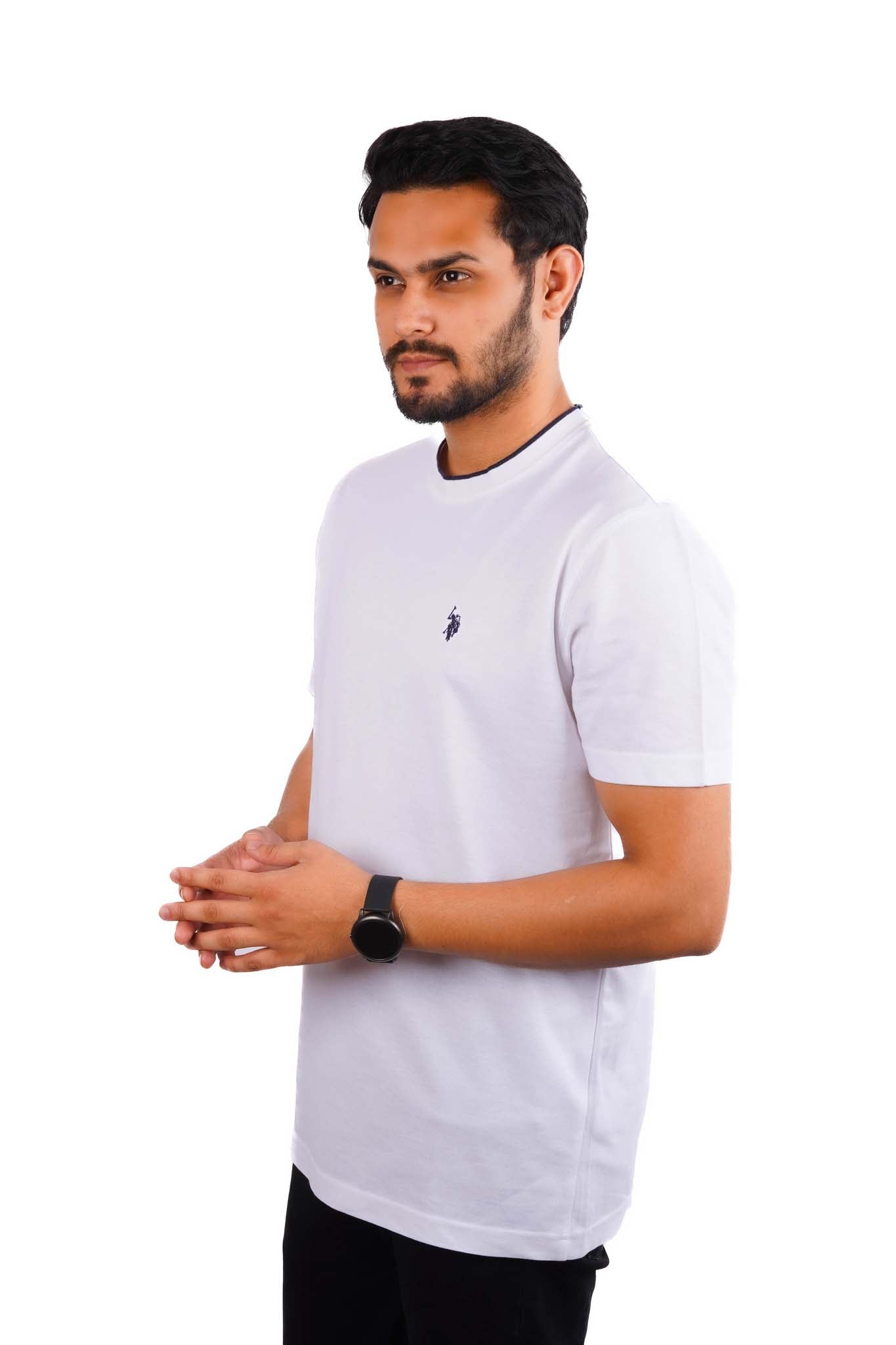 U.S. POLO ASSN. BASIC-RIBBED T-SHIRT | WHITE