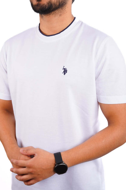 U.S. POLO ASSN. BASIC-RIBBED T-SHIRT | WHITE