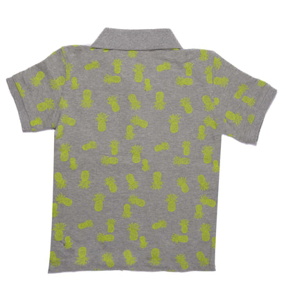 G.A.P-KIDS BOYS-PINEAPPLE SHORT SLEEVE COTTON POLO | GRAY GREEN