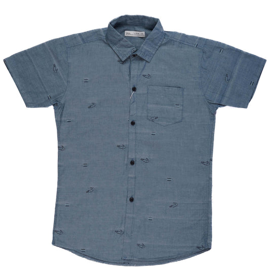 ZARA-KIDS | FILL LOGO | HALF SLEEVE SHIRT | GREY