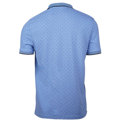 JULES. DOTTED PRINT-RIBBED-SHORT SLEEVE-POLO SHIRT | LIGHT BLUE