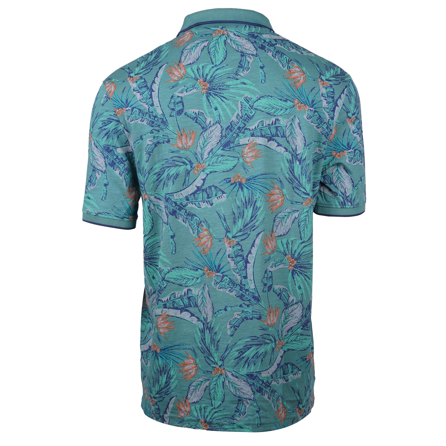 JULES. FLORAL SHORT SLEEVE POLO SHIRT | JUNGLE GREEN