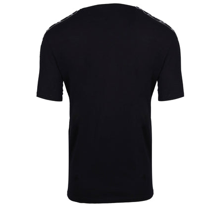 GUESS MENS CLASSIC BLACK T-SHIRT WITH STRIP