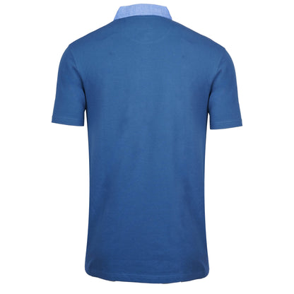 JULES. -MENS SOLID HALF SLEEVE CONTRAST COLLER POLO | BLUE