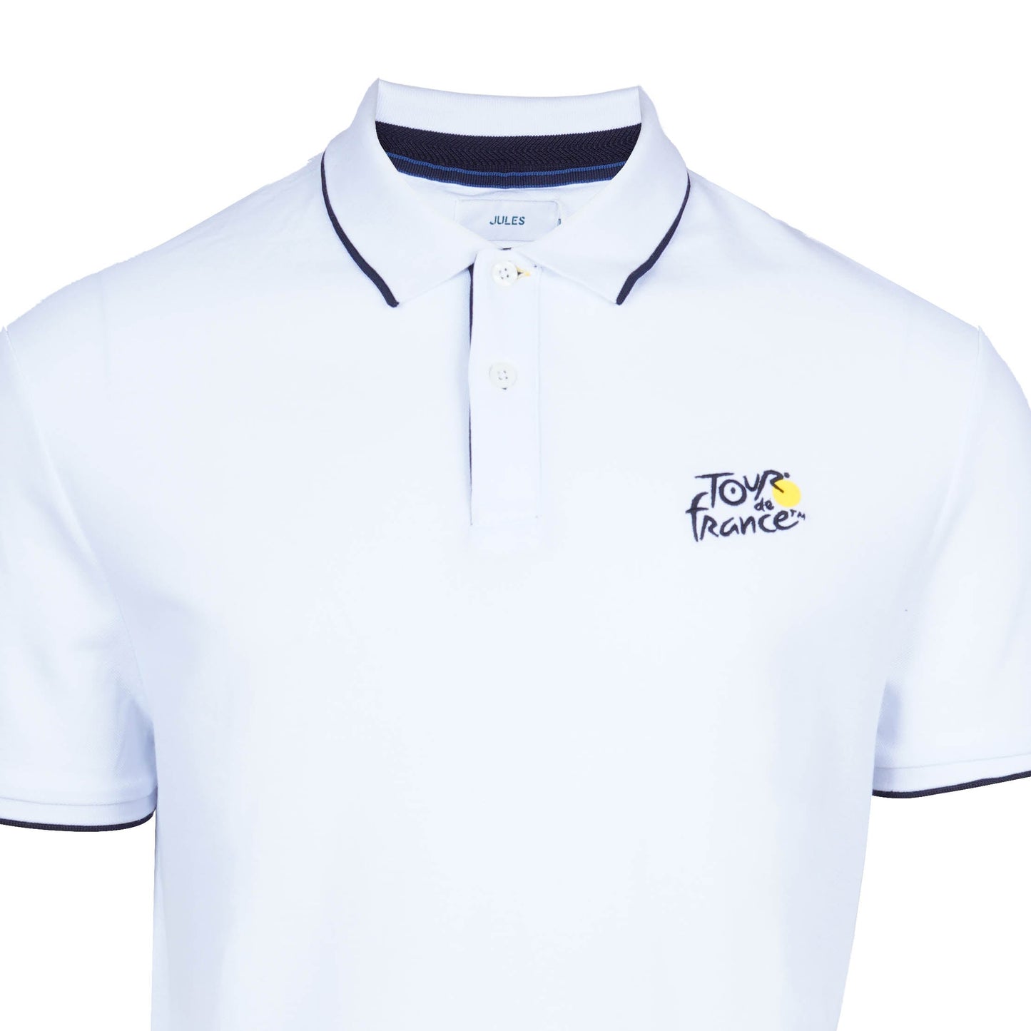 JULES. TOUR DE FRANCE-RIBBED-REGULAR FIT POLO SHIRT | WHITE