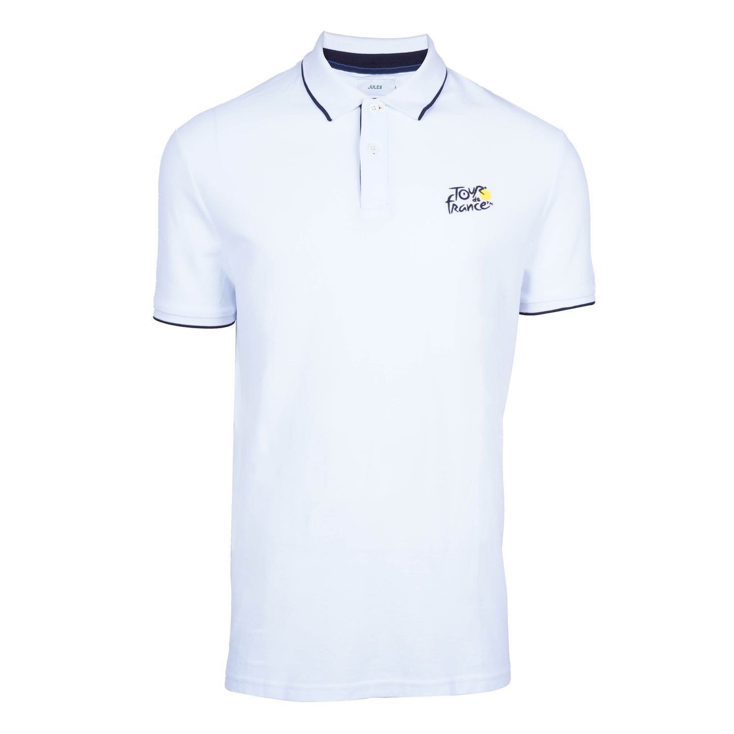 JULES. TOUR DE FRANCE-RIBBED-REGULAR FIT POLO SHIRT | WHITE