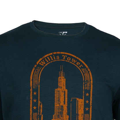 WHAT'S TODAY-PRINTED WILLIS TOWER | T-SHIRT | DARK GREEN