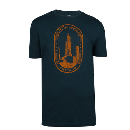 WHAT'S TODAY-PRINTED WILLIS TOWER | T-SHIRT | DARK GREEN