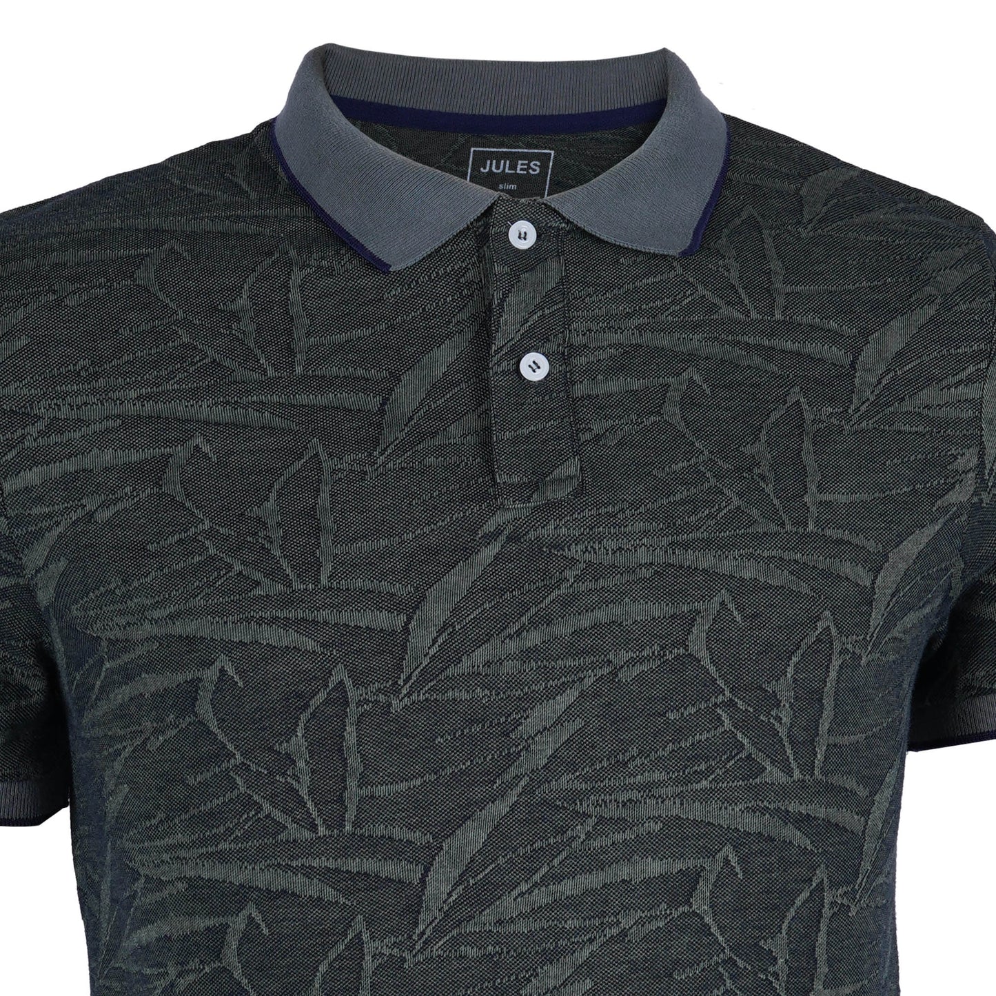 JULES. FLORAL SHORT SLEEVE POLO SHIRT | D.GREEN