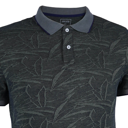 JULES. FLORAL SHORT SLEEVE POLO SHIRT | D.GREEN