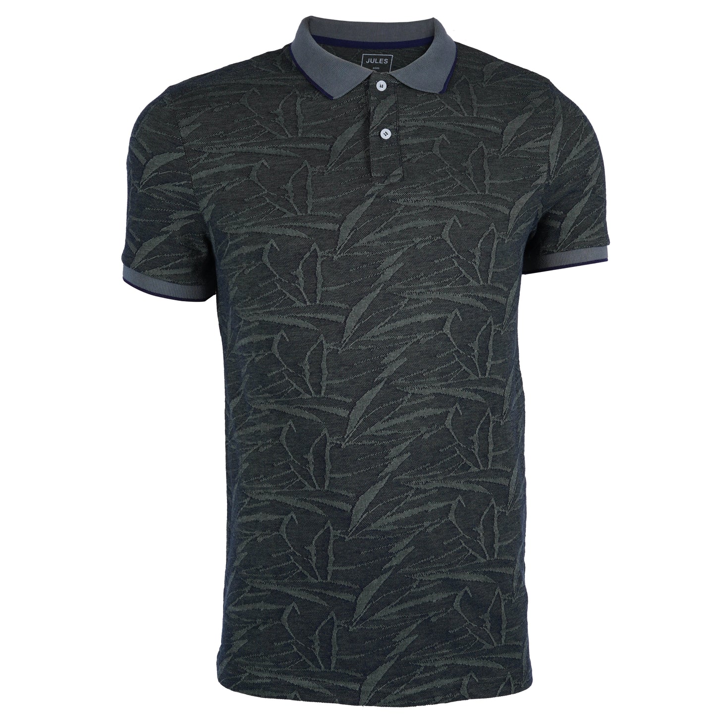 JULES. FLORAL SHORT SLEEVE POLO SHIRT | D.GREEN