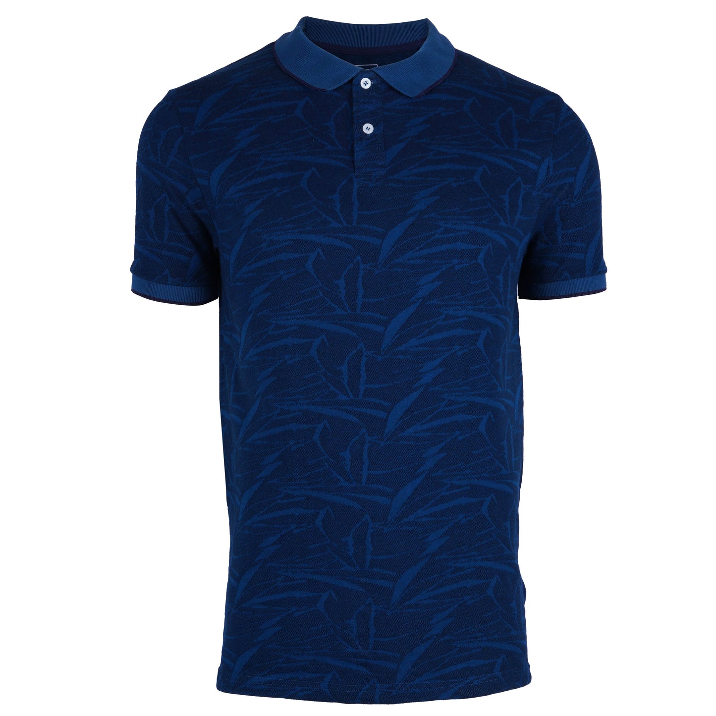 JULES. FLORAL SHORT SLEEVE POLO SHIRT | DARK BLUE