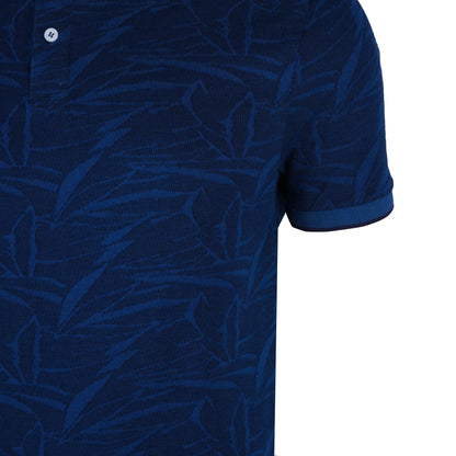 JULES. FLORAL SHORT SLEEVE POLO SHIRT | DARK BLUE