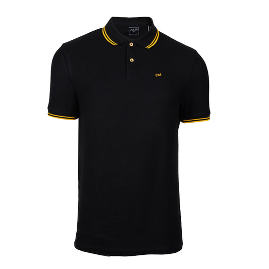 JULES. -MENS-SHORT SLEEVE POLO SHIRT | BLACK