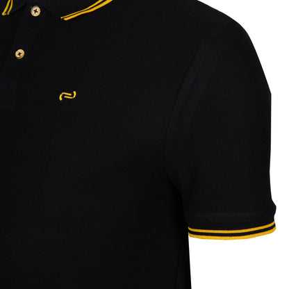 JULES. -MENS-SHORT SLEEVE POLO SHIRT | BLACK