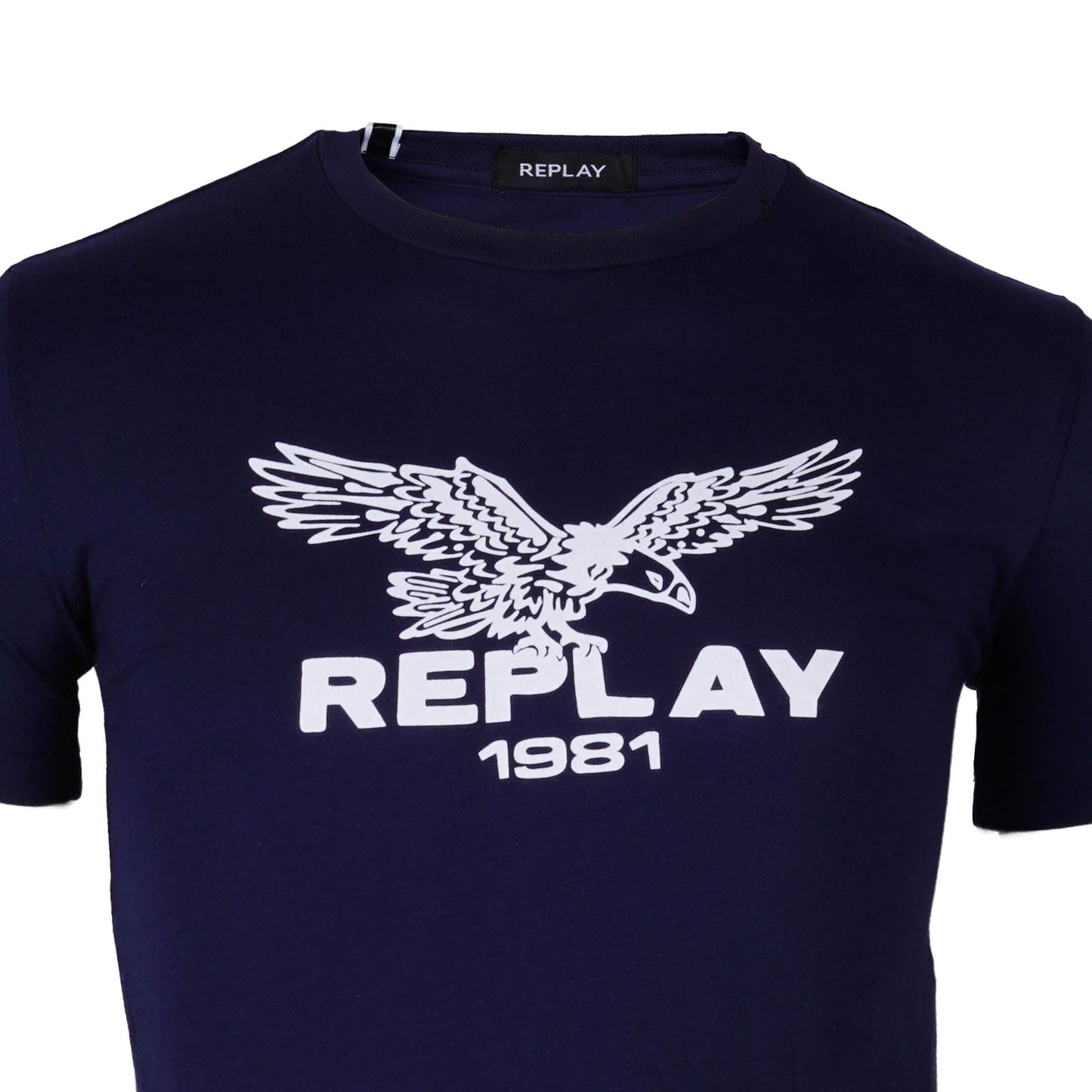 REPLAY. MEN'S EAGLE CREW NECK T-SHIRT | NAVY BLUE