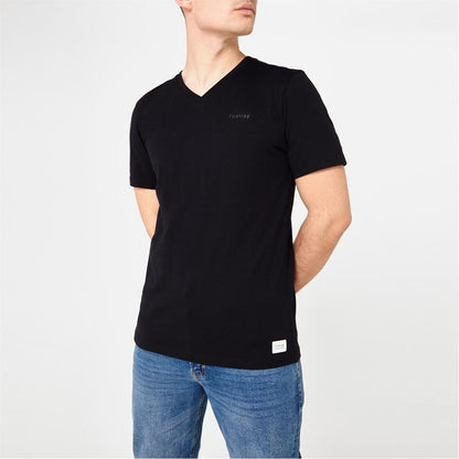 FIRETRAP V-NECK T SHIRT | BLACK