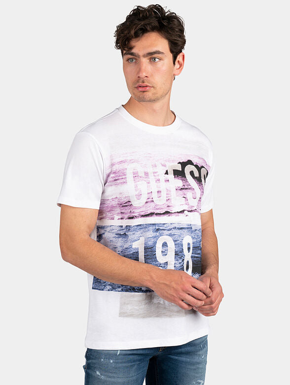 GUESS MEN'S T-SHIRT DOVER CN SS TEE SHIRT | REGULAR FIT WHITE