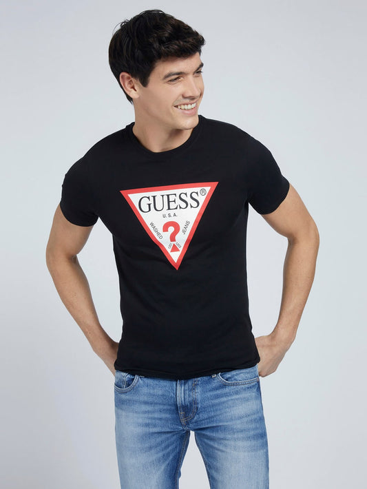 GUESS Classic Logo Slim Fit T-Shirt | Black