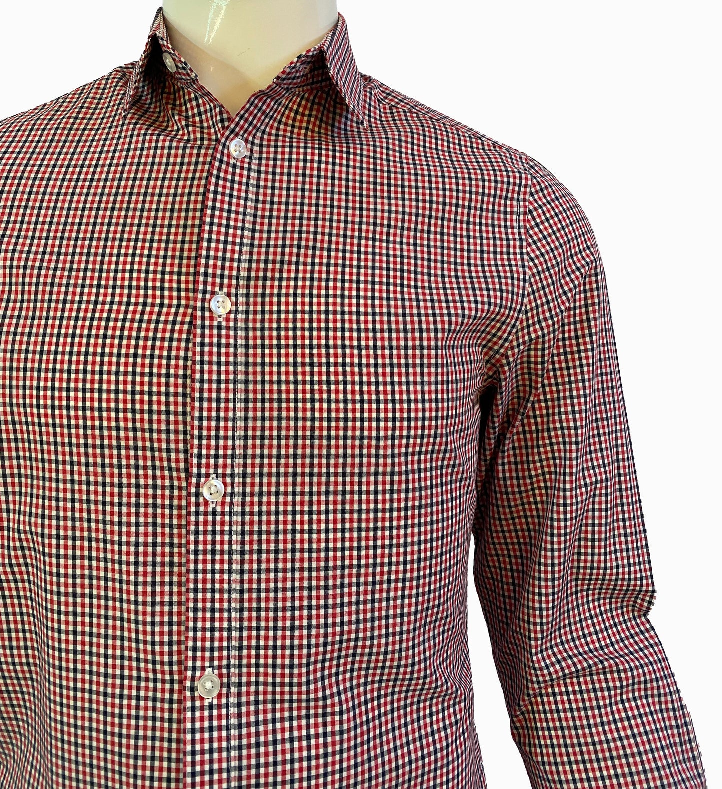 H&M. EASY IORN SLIM FIT MEN SHIRT | NAVY CHECK