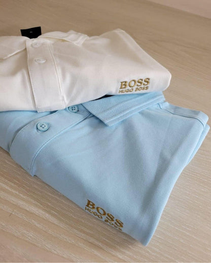 HUGO BOSS SLIM FIT POLOS IN COTTON - DAIPO | WHITE