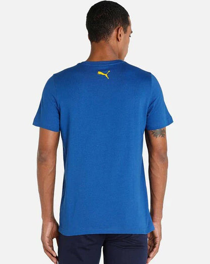 PUMA LOGO PRINT SLIM FIT CREW-NECK T-SHIRT | BLUE