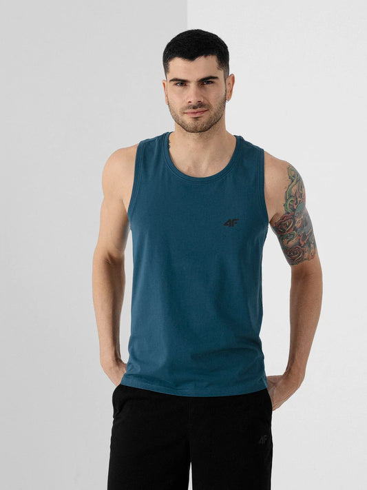 4F MEN'S SANDO REGULAR TANK TOP WITH PRINT | YALE BLUE