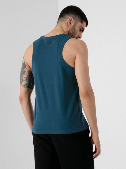 4F MEN'S SANDO REGULAR TANK TOP WITH PRINT | YALE BLUE