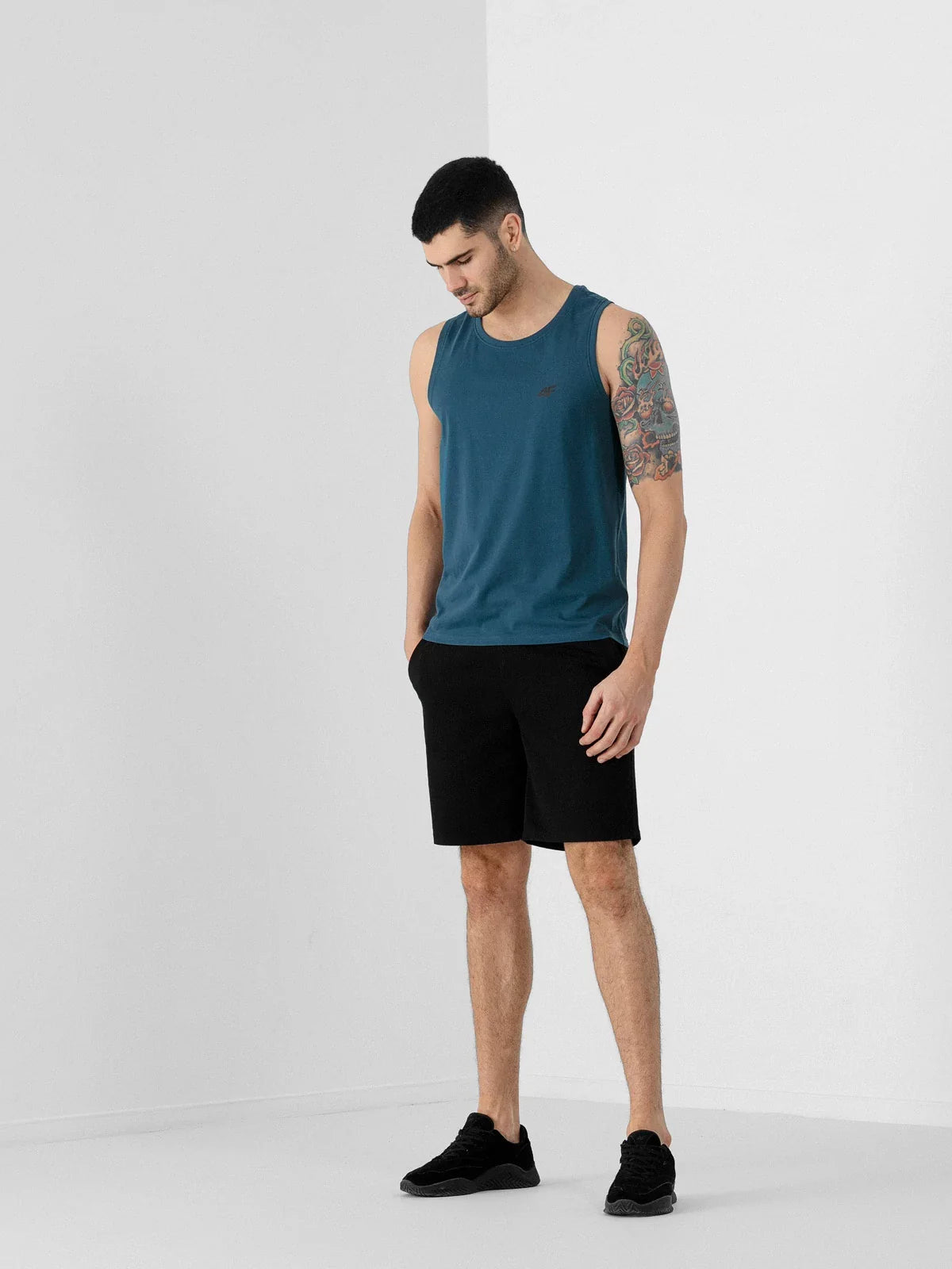 4F MEN'S SANDO REGULAR TANK TOP WITH PRINT | YALE BLUE