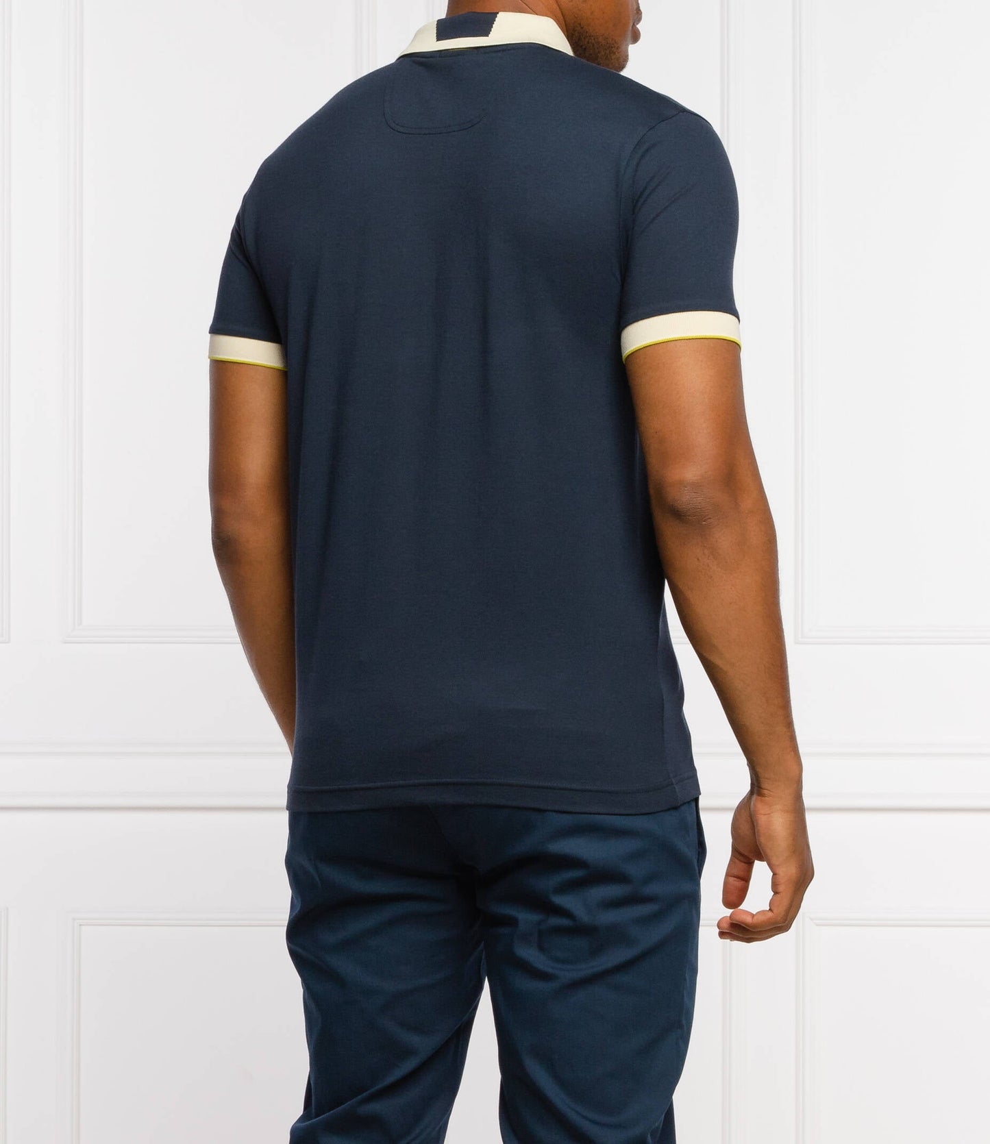 HUGO BOSS MERCERISED-COTTON POLO SHIRT WITH CONTRAST LOGO | NAVY