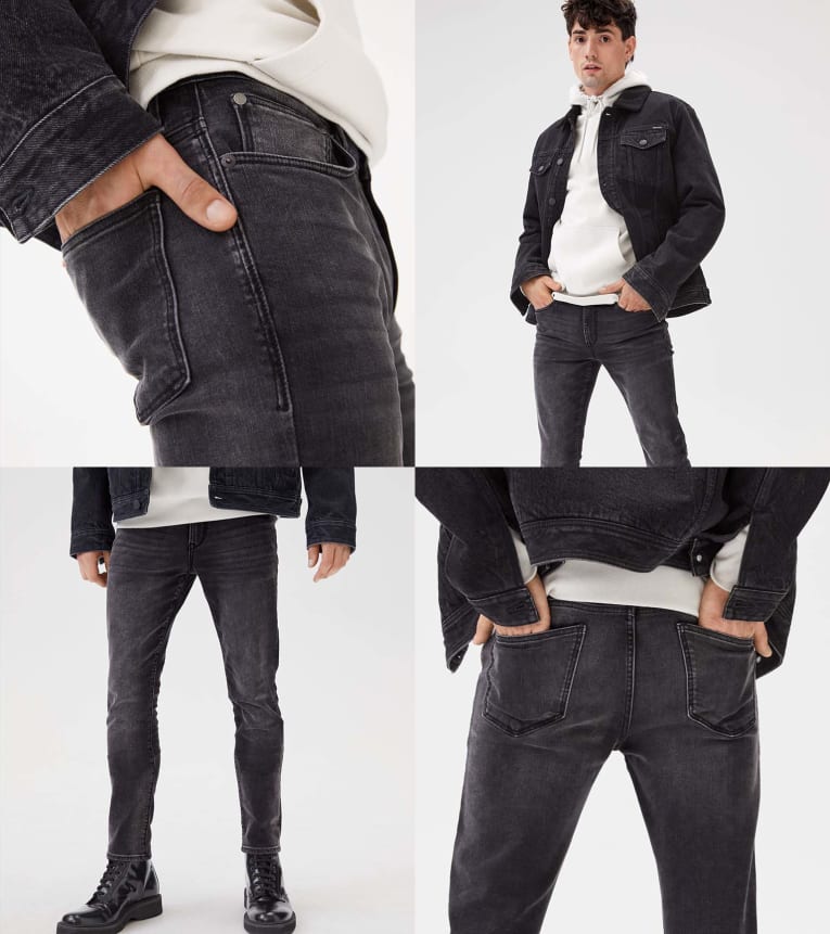 C.&.A MENS SKINNY JEANS-DENIM BLACK