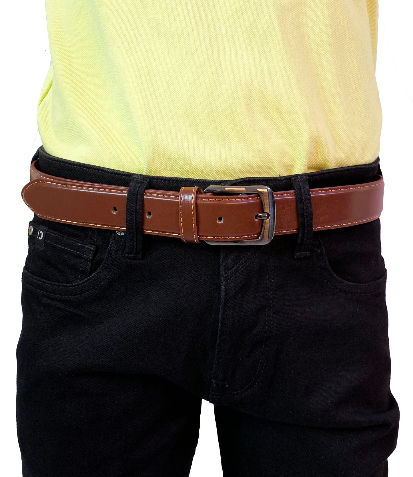 DENIMISH - LEATHER BELTS MEN | LIGHT BROWN