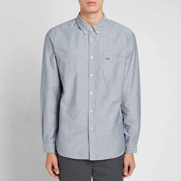 LACOSTE PREMIUM OXFORD SHIRT-MEN | GREY