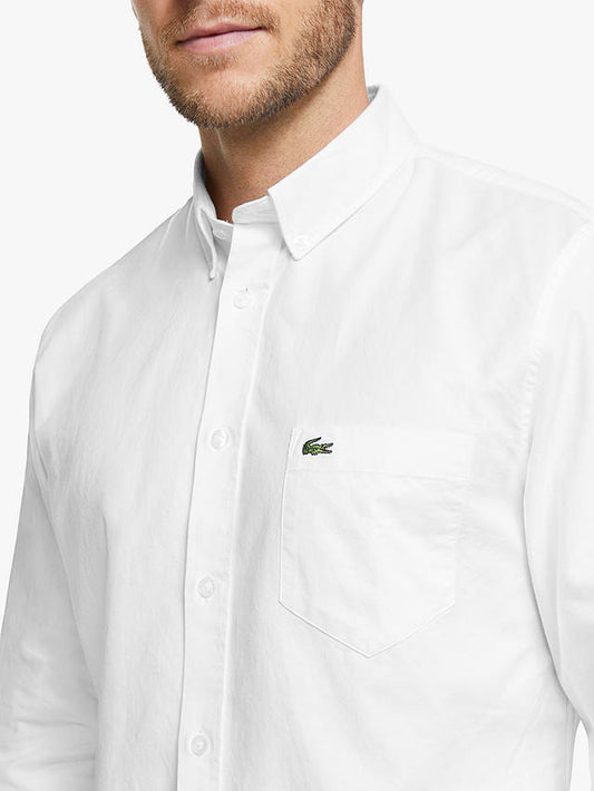 LACOSTE PREMIUM OXFORD SHIRT-MEN | WHITE