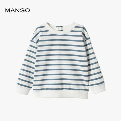 M.A.N.G.O-GREY STRIPED SWEET DISASTER SWEATSHIRT | KIDS