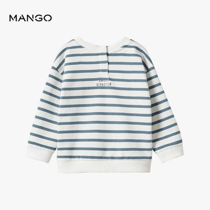 M.A.N.G.O-GREY STRIPED SWEET DISASTER SWEATSHIRT | KIDS