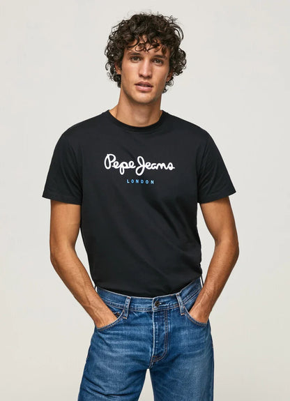 PEPE JEANS-EDWARD-LONDON-SLIM FIT-T-SHIRT| BLACK