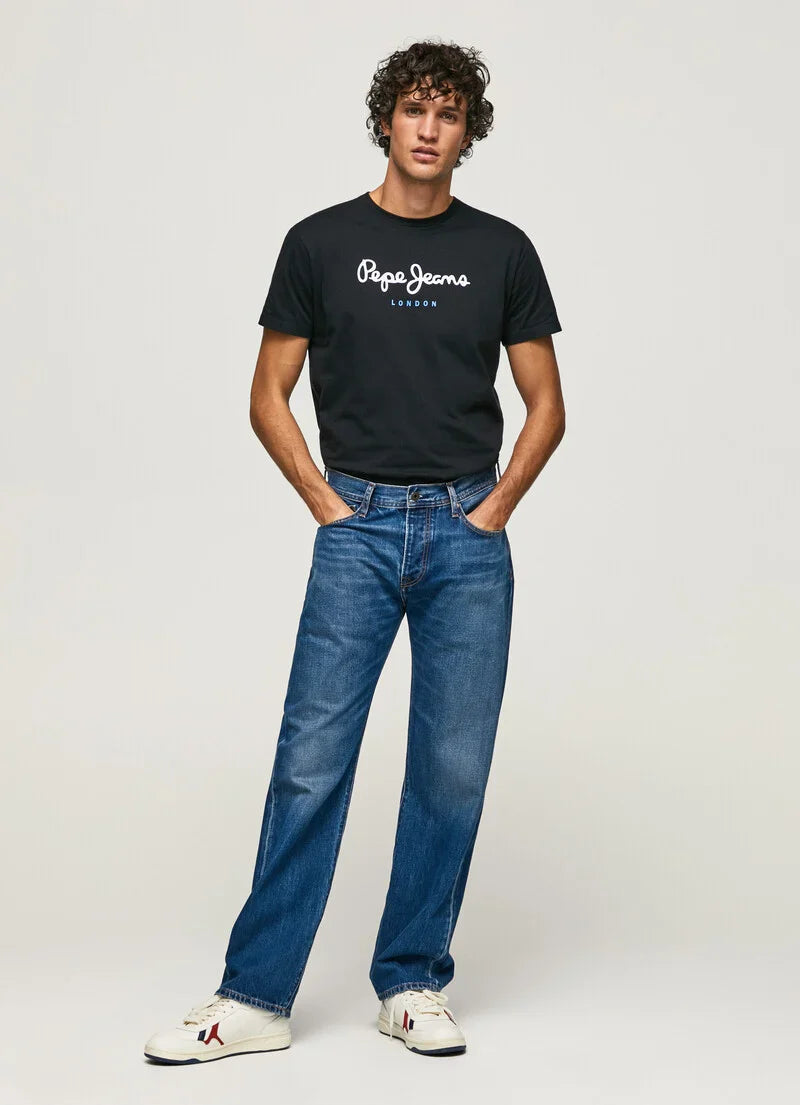 PEPE JEANS-EDWARD-LONDON-SLIM FIT-T-SHIRT| BLACK