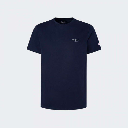 PEPE JEANS PLAIN SLIM FIT TEE SHIRT | DK BLUE