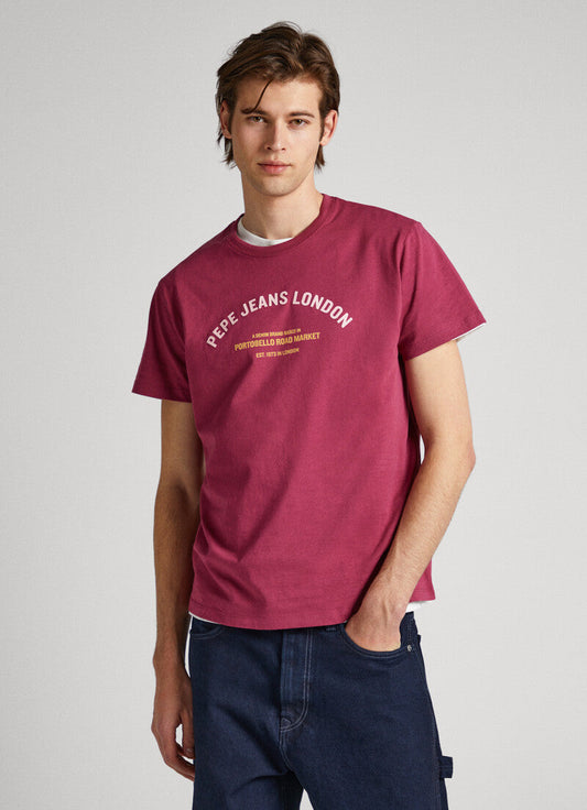 PEPE JEANS-LONDON-WADDON-SLIM FIT-T-SHIRT | CRUSHED BERRY