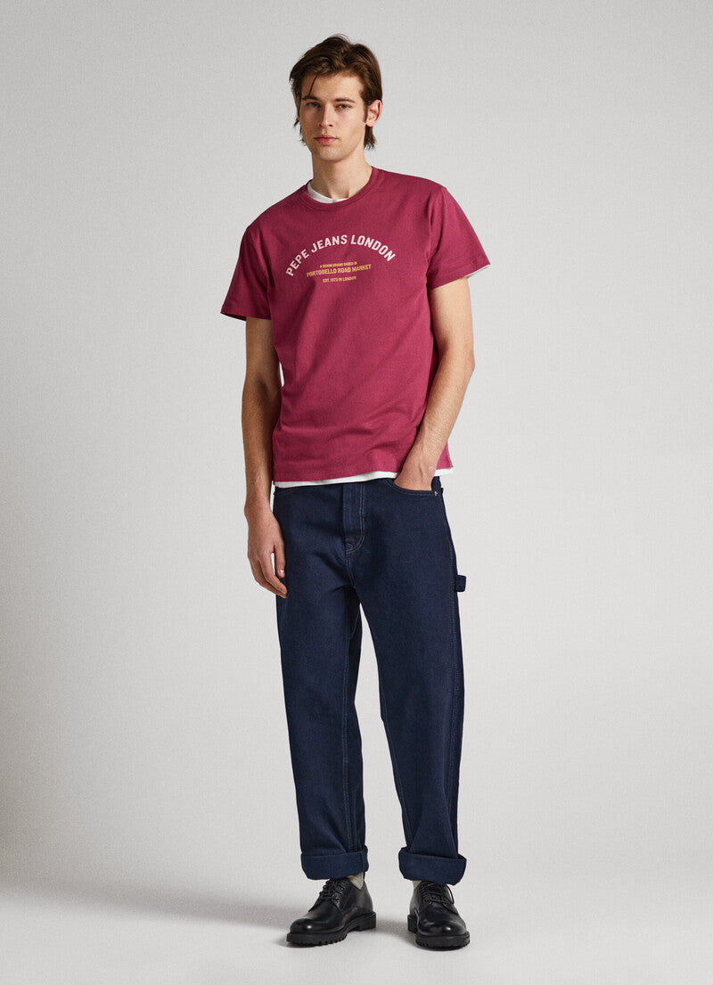 PEPE JEANS-LONDON-WADDON-SLIM FIT-T-SHIRT | CRUSHED BERRY