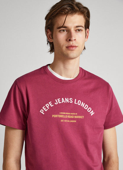 PEPE JEANS-LONDON-WADDON-SLIM FIT-T-SHIRT | CRUSHED BERRY