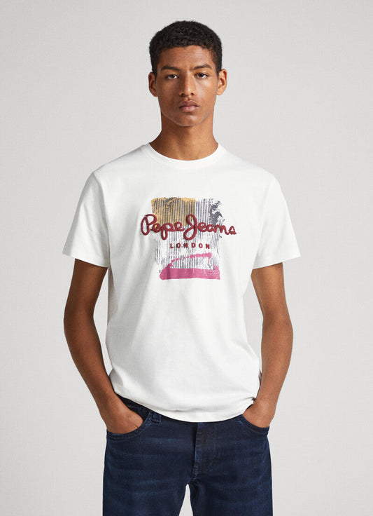 PEPE JEANS MALBOURNE- SLIM FIT -T-SHIRT | WHITE