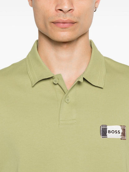 HUGO BOSS PADDY OPEN POLO SHIRT | GREEN