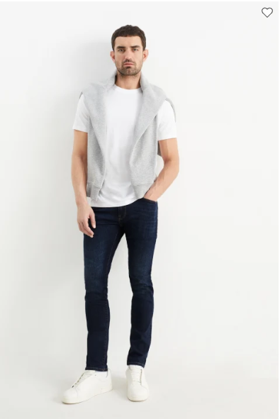 C.&.A MENS SKINNY JEANS-DARK BLUE