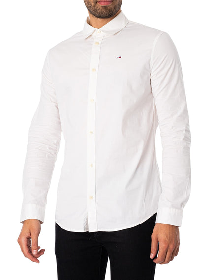 TOMMY HILFIGER - STRETCH SLIM FIT - SHIRT | WHITE