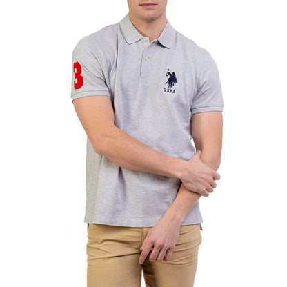 U.S POLO ASSN. PIQUE PRINTED GRAPHIC POLO-MENS | GREY