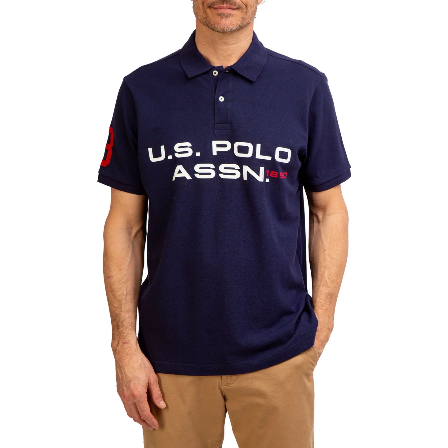 U.S POLO ASSN. PIQUE PRINTED GRAPHIC POLO-MENS | BLUE