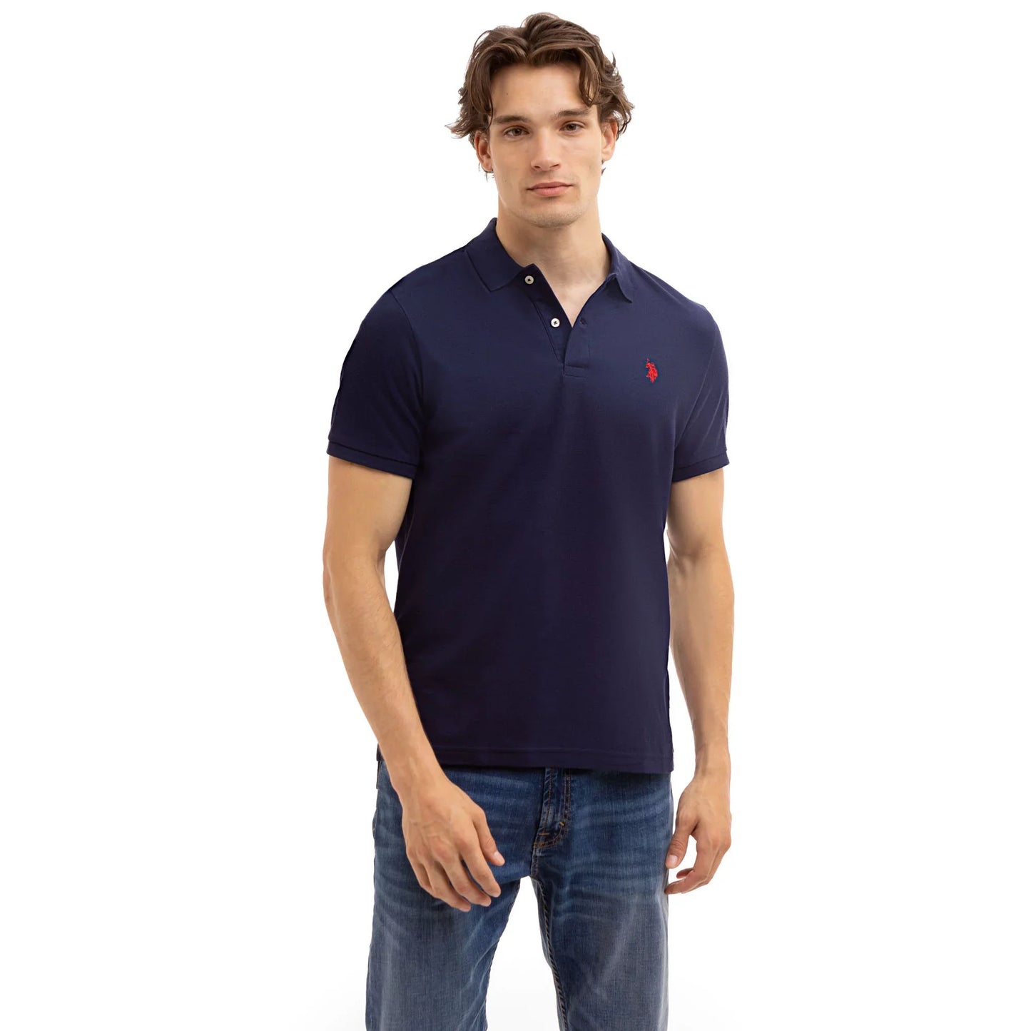 US POLO ASSN. GOLF PRO FIT SHORT SLEEVE POLO SHIRT | NAVY BLUE